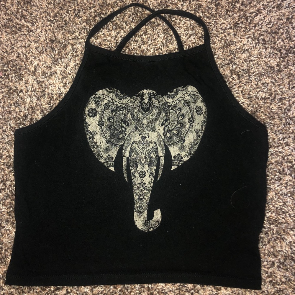 Black cropped tank top